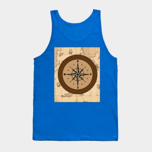 Old Retro Compass Signpost Viking Tank Top